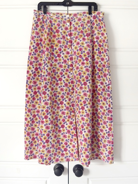 Talbots Dresses & Skirts - Vintage Talbots Silk Floral Maxi Skirt Womens 16 Button Up Cottagecore Colorful